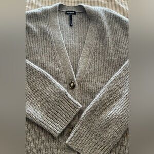 Cozy Earth Sunday Oversized Cashmere Cardigan Medium grey with flecks